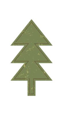 Brutalist abstract tree icon. Minimal shape with grunge texture. This modern element features a unique form, flat style, and contemporary design, perfect for graphic projects and artistic endeavors.