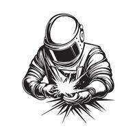 Professional Welder Service Logo Design Image on white background. vector
