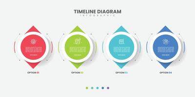 Timeline infographic template. 4 Step timeline journey, calendar Flat simple infographics design template. locate presentation graph Business concept vector