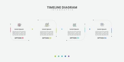 Progress bar with 4 arrows behind translucent elements placed in horizontal row. Concept of three steps to business success. Minimal infographic design template. vector