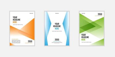 Modern folding ribbon theme book cover template in gradient color. A4 size book cover template for annual report, magazine, booklet, proposal, brochure, poster vector