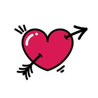 A heart with an arrow in it vector