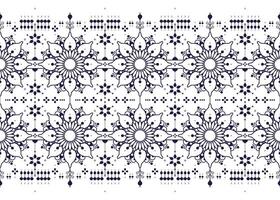 line design of ethnic fabric seamless pattern, blue and white style, design for cloth, carpet, batik, wallpaper, wrapping etc. vector