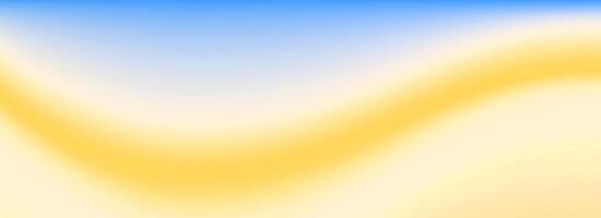 Calm beach gradient background. Abstract ocean coast concept. Smooth wavy seaside line backdrop. Blurred pastel light blue and yellow wave wallpaper. Soft summer vacation banner template vector