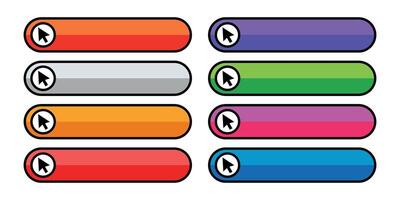 colorful click here button collection vector
