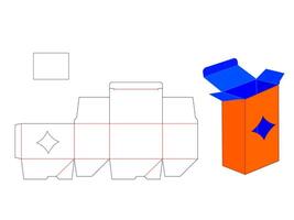 Rhombus Shape Window Box LASER CUT Template for Unique Packaging vector