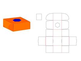 Polygon Shape Small Mailer Window Box LASER CUT Template vector