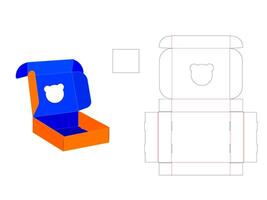 Panda Shape Corrugated Mailer Window Box LASER CUT Template vector