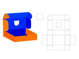Cat Shape Custom Mailer Window Box LASER CUT Template vector