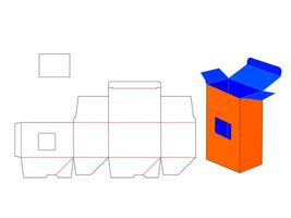 Rectangle Shape Window Box LASER CUT Template vector