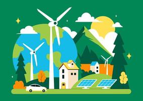 Flat Illustration for World Environment Day with Forest and Eco-Friendly Theme vector