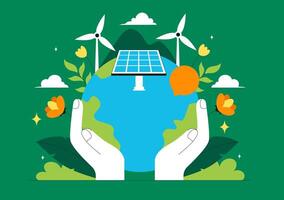 Taking Care of the Earth Design with Trees and Green Plants in Forest vector
