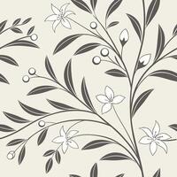 Abstract Linear Vines Seamless Pattern in White and Beige vector