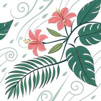 Seamless Pattern with Lush Vines and Exotic Blooms vector