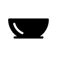 Empty Round Bowl Icon Viewed from a Straight Side Angle Perspective vector