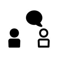 Two Abstract Human Figures Facing Each Other, One is Talking Now vector