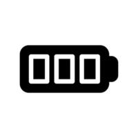 Simple battery icon representing a fully charged power source vector