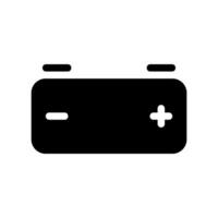 Icon representing a typical automotive battery with positive and negative terminals vector
