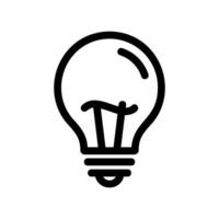 Simple outline icon of an incandescent light bulb with visible filament structure clearly vector