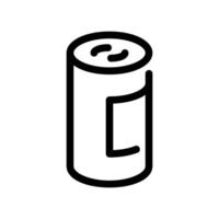 Monochrome Outline Icon Depicting a Cylindrical Tin Can with Label vector