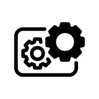 Configuration Settings Icon with Two Interlocking Gears Graphic vector