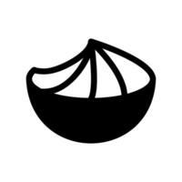 Bowl containing segmented fruit slices, possibly citrus like oranges vector