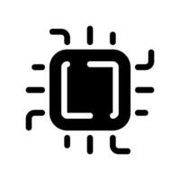 Microchip Icon with Connection Points Symbolizing Processor CPU Unit vector