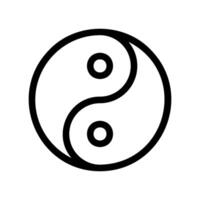 Yin Yang Symbol Outline Icon Representing Balance and Harmony Graphic vector