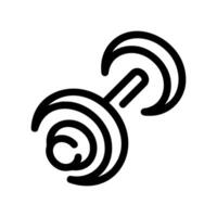 Outline Icon of a Barbell with Weights for Heavy Strength Training vector