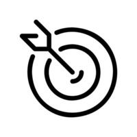 Target with Arrow in Bullseye Outline Icon Goal Achievement Symbol vector
