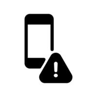 Mobile Phone Displaying a Warning Triangle with Exclamation Mark Alert vector
