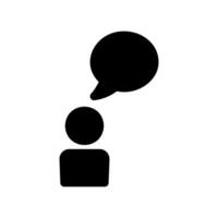Person Icon with Speech Bubble Representing Communication or Talking vector