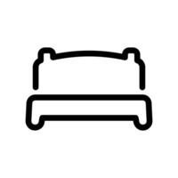 Simple Outline Icon Representing a Standard Bed with Headboard vector