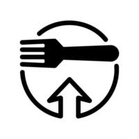 Fork Positioned Above Upward Arrow Within Circular Frame Icon Design vector