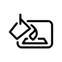 Paint Bucket Pouring into Rectangle Outline Icon Graphic Symbol vector