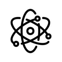 Stylized atom symbol with nucleus and orbiting electrons representing science or physics vector