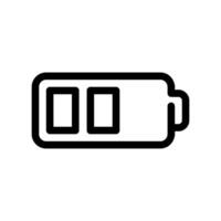 Battery charge level icon showing two out of three bars filled, indicating partial power vector