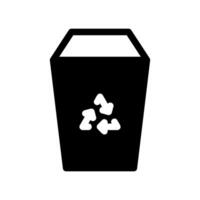 Waste container marked with the universal recycling symbol vector