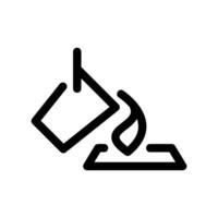 Outline Style Paint Bucket Pouring Liquid Icon Graphic Element vector