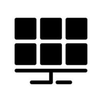 Renewable Energy Monitoring Depicted by Solar Panels and Display Unit vector