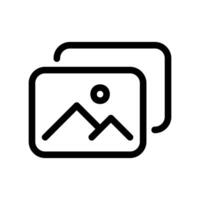 Image Stack Outline Icon Representing Multiple Photos or Gallery vector