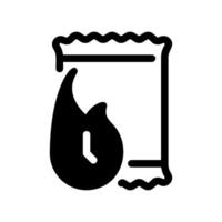 Packet Icon Marked with a Flame Symbol Indicating Heat or Spice Level vector