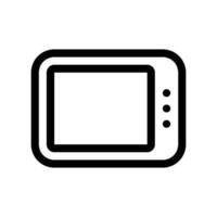 Outline icon resembling a microwave oven front panel or a small electronic display unit vector