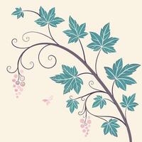 Delicate vine pattern, soft pastel background, Scandinavian minimal design vector