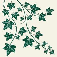 Seamless trailing ivy vines, flat green on light background, clean and airy vector