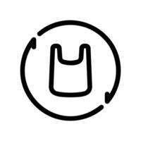 Plastic Bag within an Incomplete Circular Arrow Reuse Cycle Symbol vector