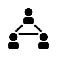 Network Diagram Icon Showing Three People Connected in a Triangle vector
