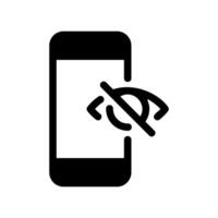 Smartphone with Crossed Out Eye Symbol Indicating Privacy Mode Feature vector