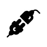 Two Disconnected Electrical Plugs Facing Each Other Symbolizing Break vector