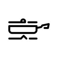 Frying Pan Positioned Over a Burner Element Representing Cooking Heat vector